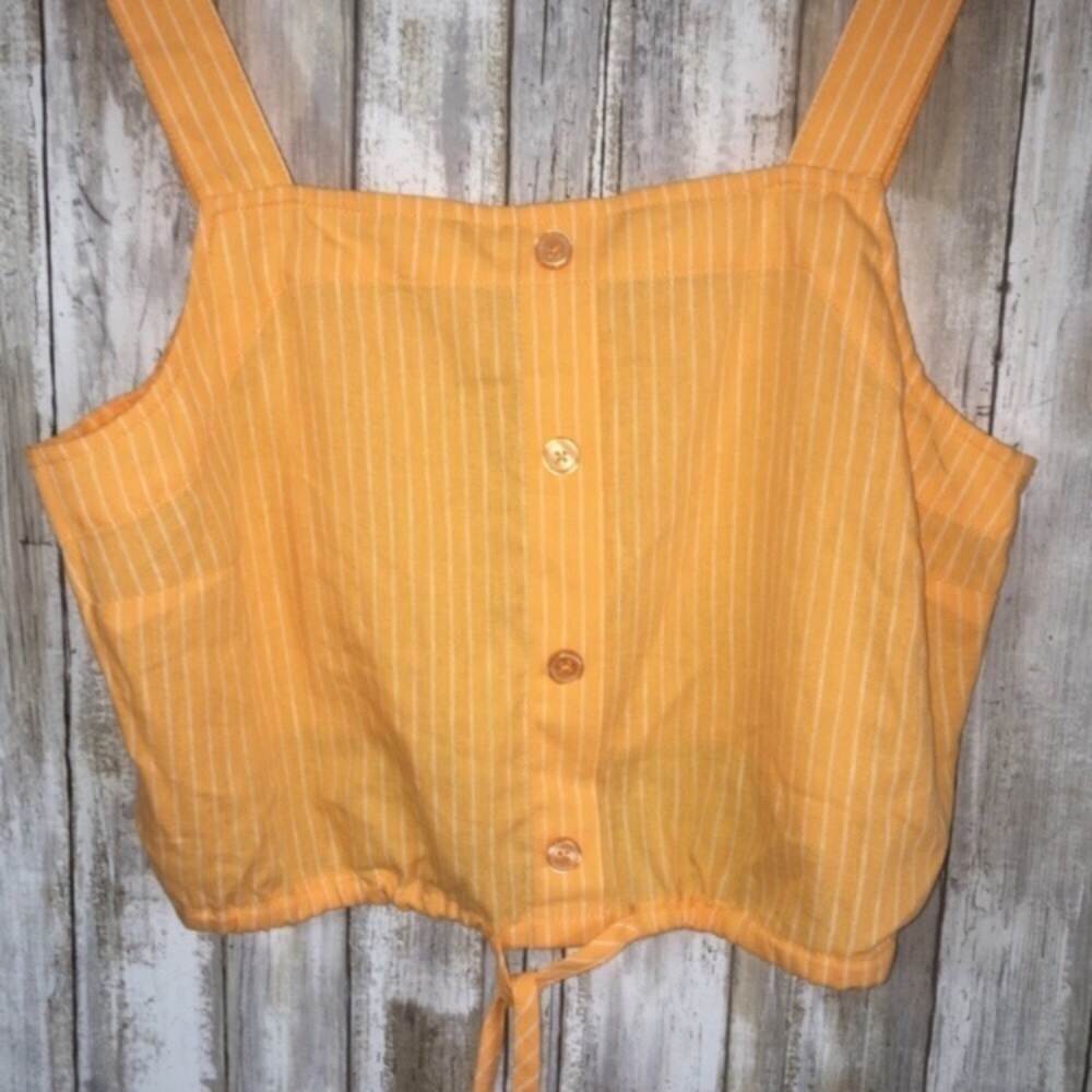 NWT A New Day Linen Blend Orange Crop - Picture 4 of 7